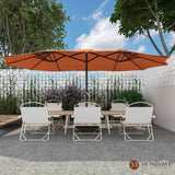 15ft Rectangular Patio Market Umbrella with Base