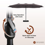 15ft Rectangular Patio Market Umbrella with Base