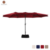 15ft Rectangular Patio Market Umbrella with Base