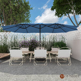 15ft Rectangular Patio Market Umbrella with Base