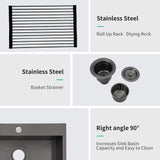 15x15 Gunmetal Black Topmount 18 Gauge Stainless Steel Kitchen Sink