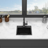 15x15 Gunmetal Black Topmount 18 Gauge Stainless Steel Kitchen Sink