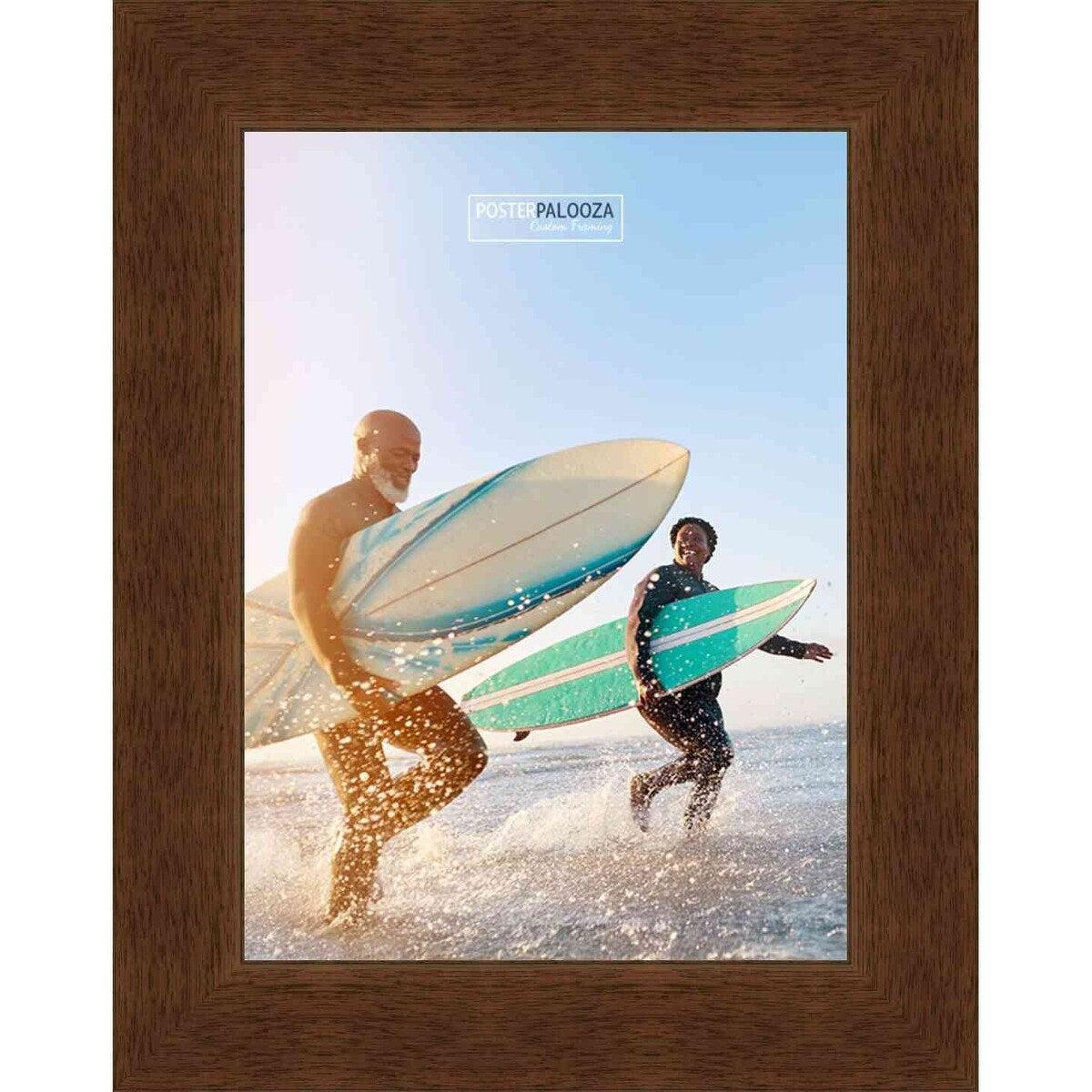 15x17 Traditional Walnut Complete Wood Picture Frame with UV Acrylic, Foam Board Backing, & Hardware