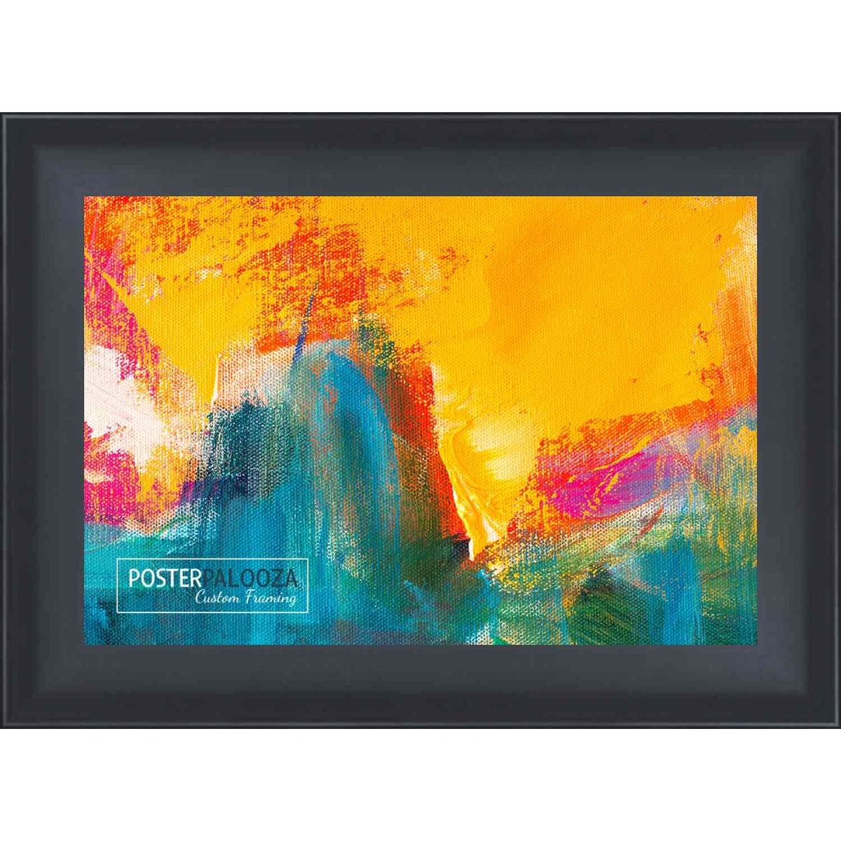 15x19 Contemporary Black Complete Wood Picture Frame with UV Acrylic, Foam Board Backing, & Hardware