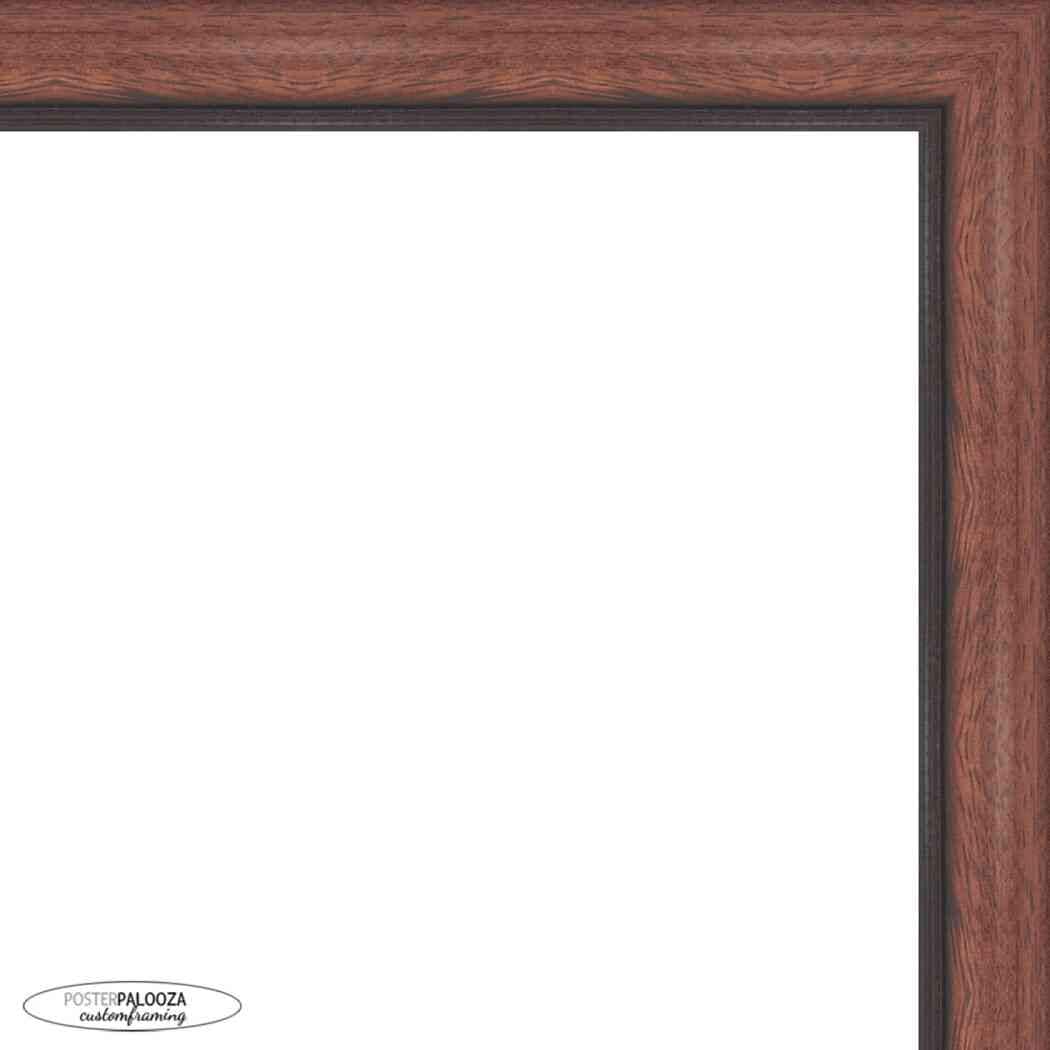 15x19 Traditional Mahogany Complete Wood Picture Frame with UV Acrylic, Foam Board Backing, & Hardware