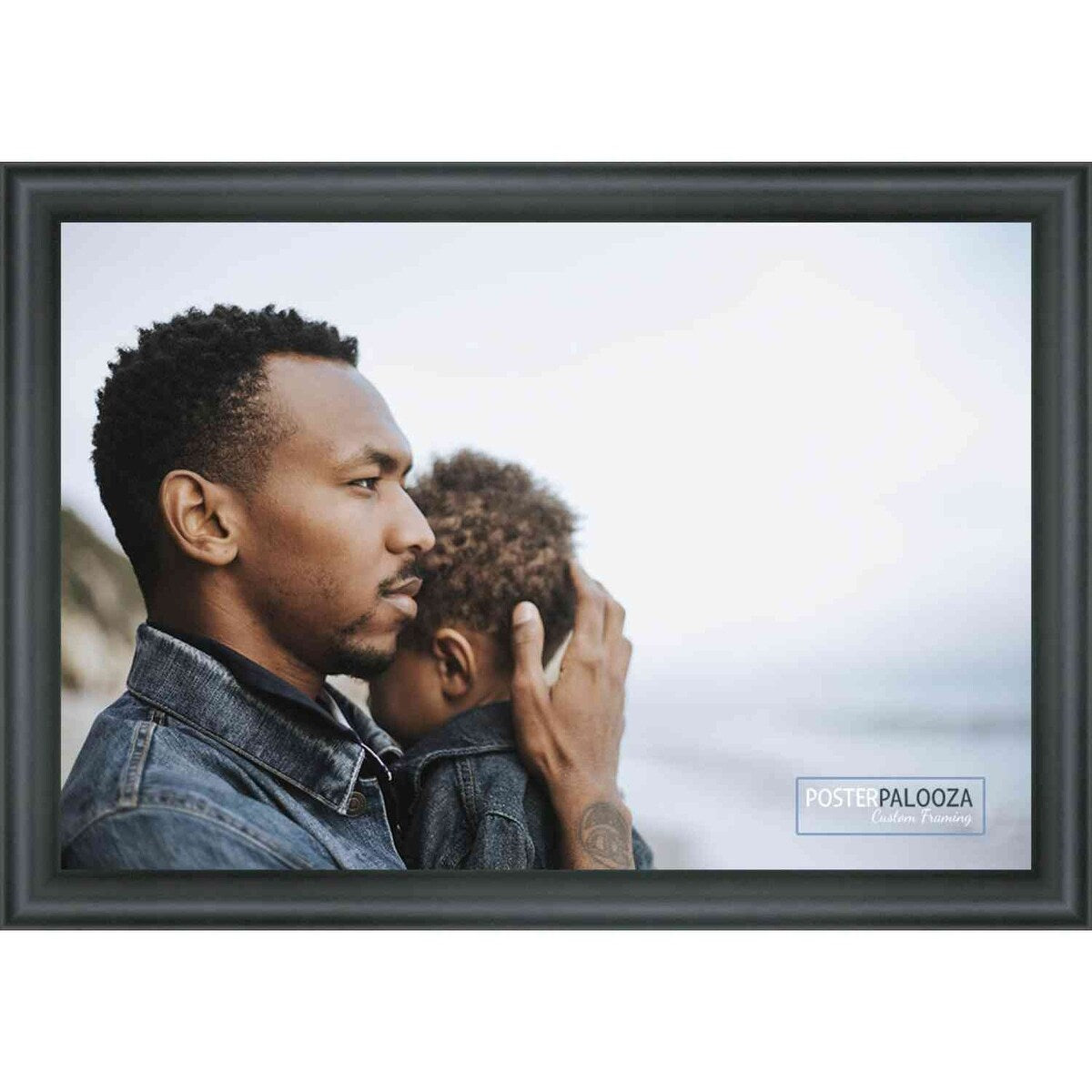 15x20 Contemporary Black Complete Wood Picture Frame with UV Acrylic, Foam Board Backing, & Hardware