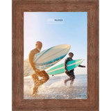 15x20 Frame Brown Barnwood Picture Frame with UV Acrylic Glass, Foam Board Backing & Hanging Hardware Included
