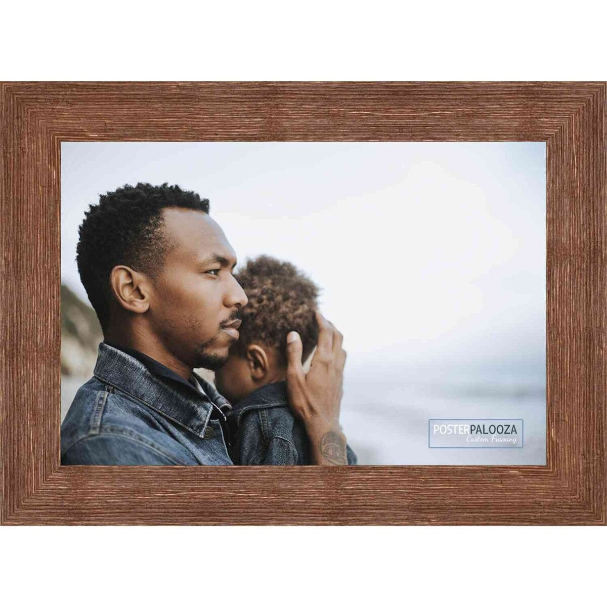 15x20 Frame Brown Barnwood Picture Frame with UV Acrylic Glass, Foam Board Backing & Hanging Hardware Included