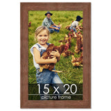 15x20 Frame Brown Barnwood Picture Frame with UV Acrylic Glass, Foam Board Backing & Hanging Hardware Included