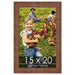 15x20 Frame Brown Barnwood Picture Frame with UV Acrylic Glass, Foam Board Backing & Hanging Hardware Included