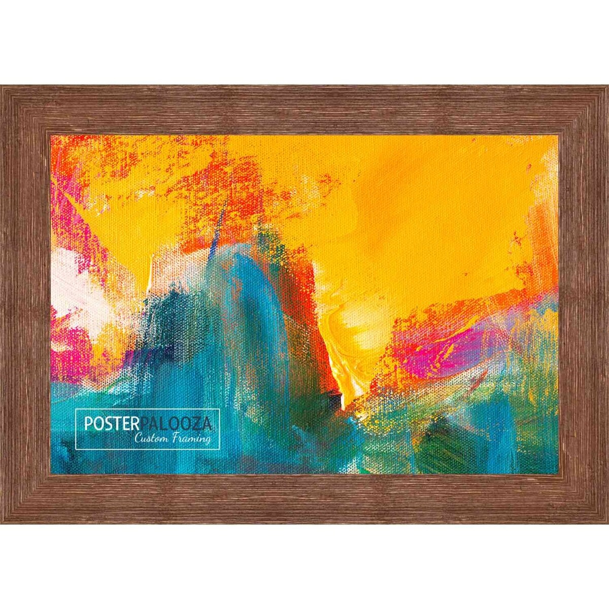 15x20 Frame Brown Barnwood Picture Frame with UV Acrylic Glass, Foam Board Backing & Hanging Hardware Included