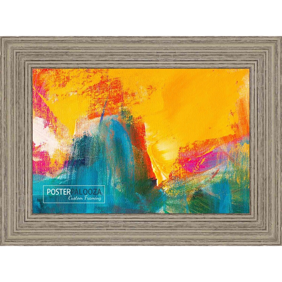 15x20 Rustic Wood Tone Complete Wood Picture Frame with UV Acrylic, Foam Board Backing, & Hardware