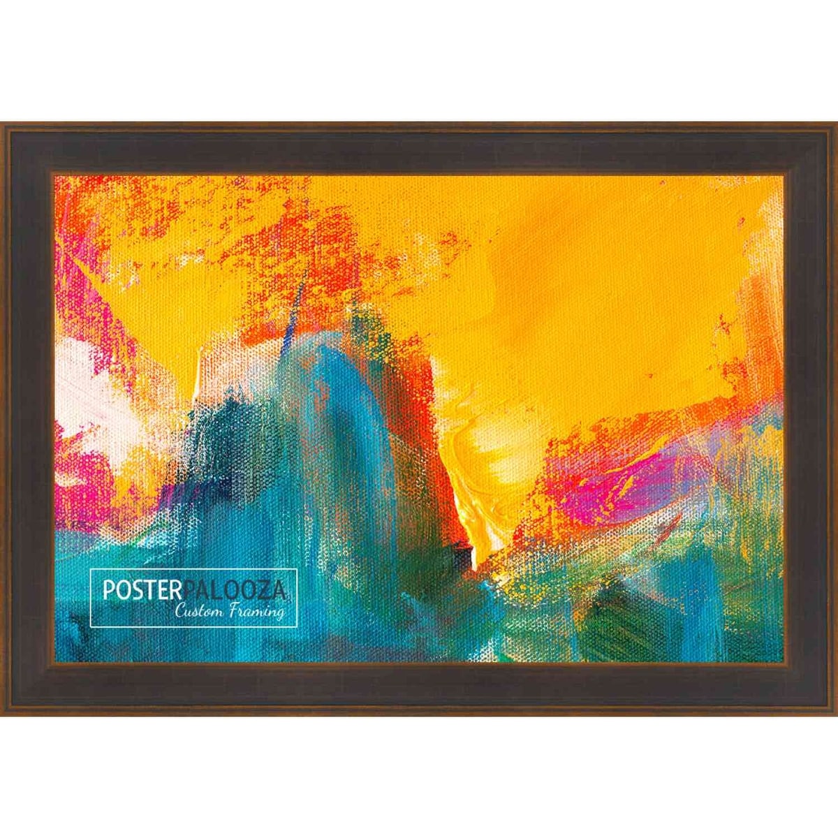 15x24 Contemporary Bronze Complete Wood Picture Frame with UV Acrylic, Foam Board Backing, & Hardware