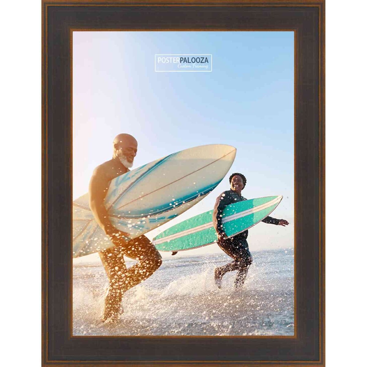 15x24 Contemporary Bronze Complete Wood Picture Frame with UV Acrylic, Foam Board Backing, & Hardware