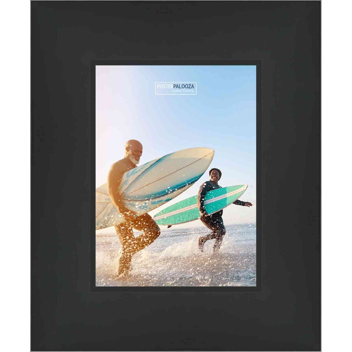 15x24 Traditional Black Complete Wood Picture Frame with UV Acrylic, Foam Board Backing, & Hardware