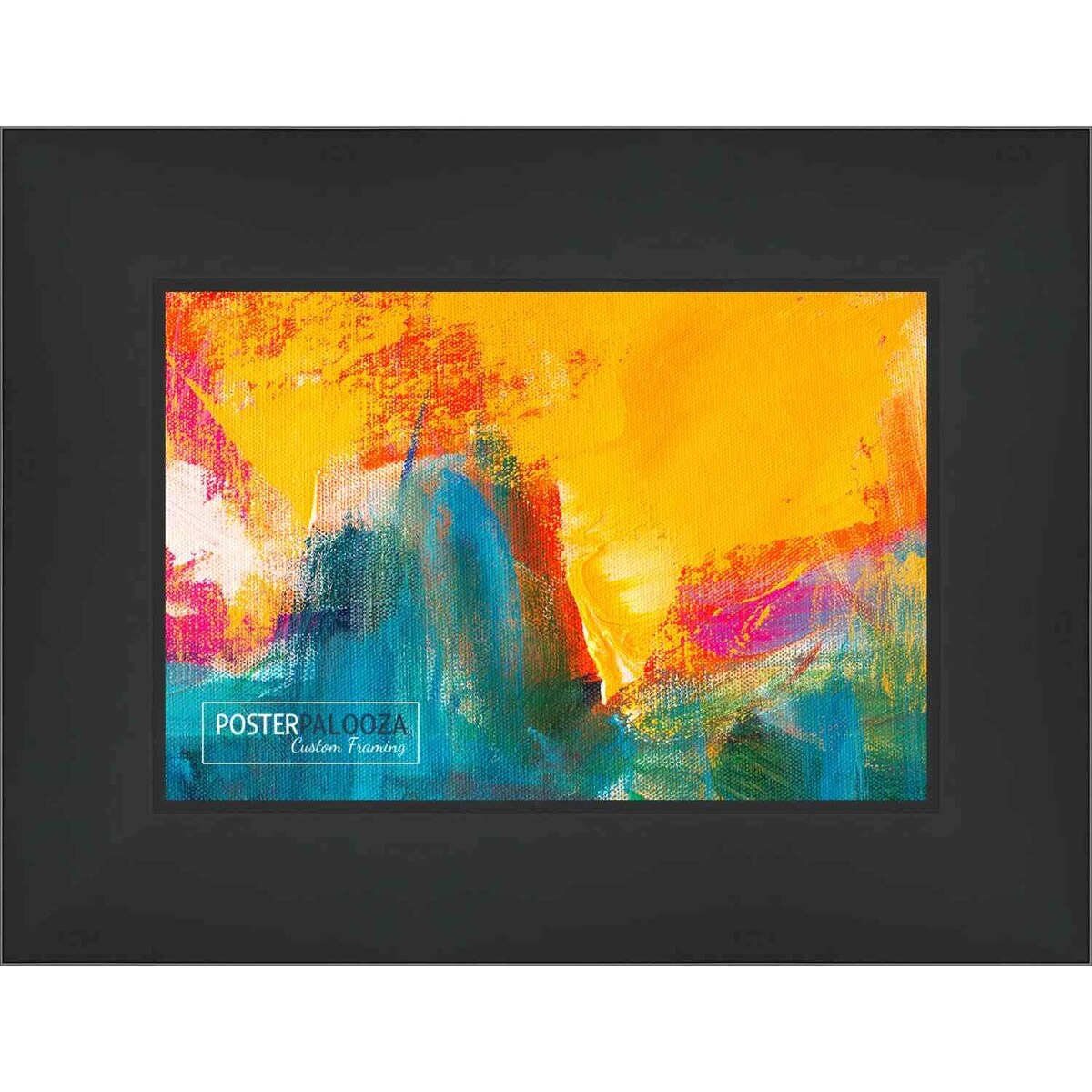 15x24 Traditional Black Complete Wood Picture Frame with UV Acrylic, Foam Board Backing, & Hardware