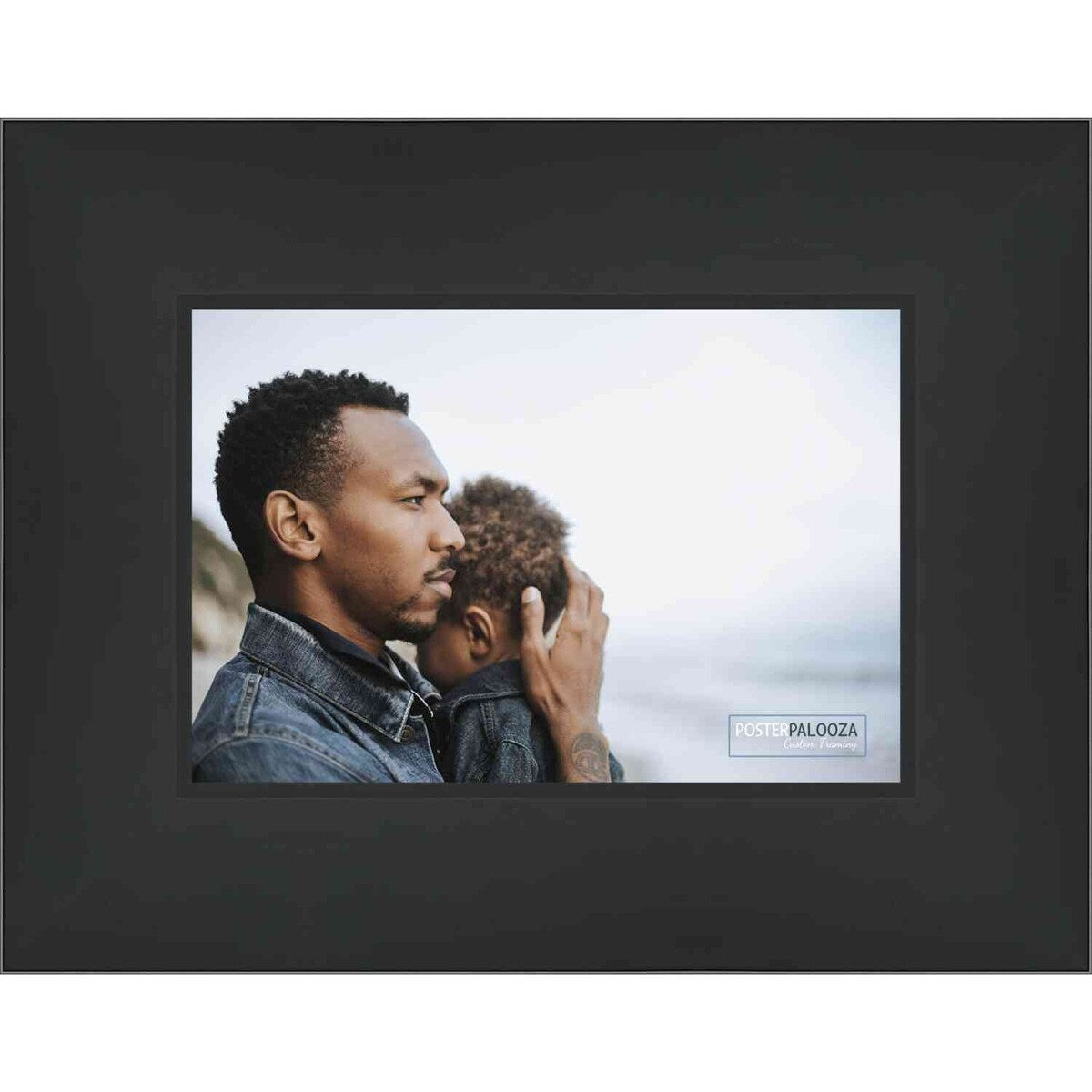 15x24 Traditional Black Complete Wood Picture Frame with UV Acrylic, Foam Board Backing, & Hardware