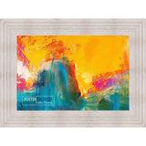 15x30 Rustic White Complete Wood Picture Frame with UV Acrylic, Foam Board Backing, & Hardware