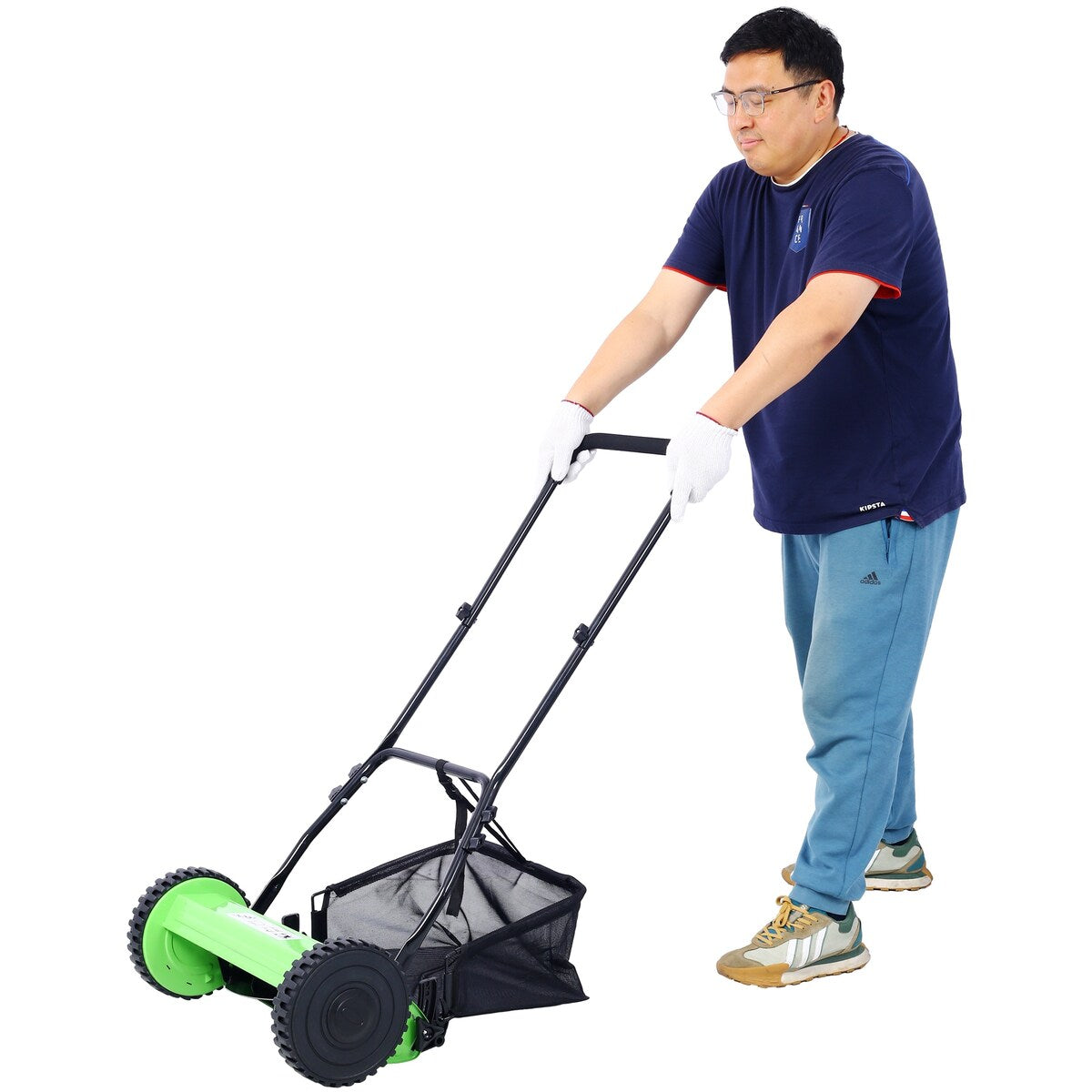 16-Inch 5-Blade Push Reel Lawn Mower with Grass Catcher
