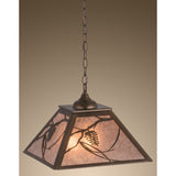 16 Inch sq whispering pines Pendant