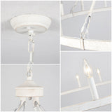 16-Light Farmhouse 47.24In Wagon Wheel Chandelier, Industrial Chandelier for Living Room Kitchen Island Dining Foyer