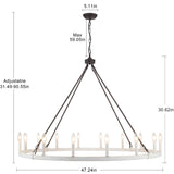 16-Light Farmhouse 47.24In Wagon Wheel Chandelier, Industrial Chandelier for Living Room Kitchen Island Dining Foyer