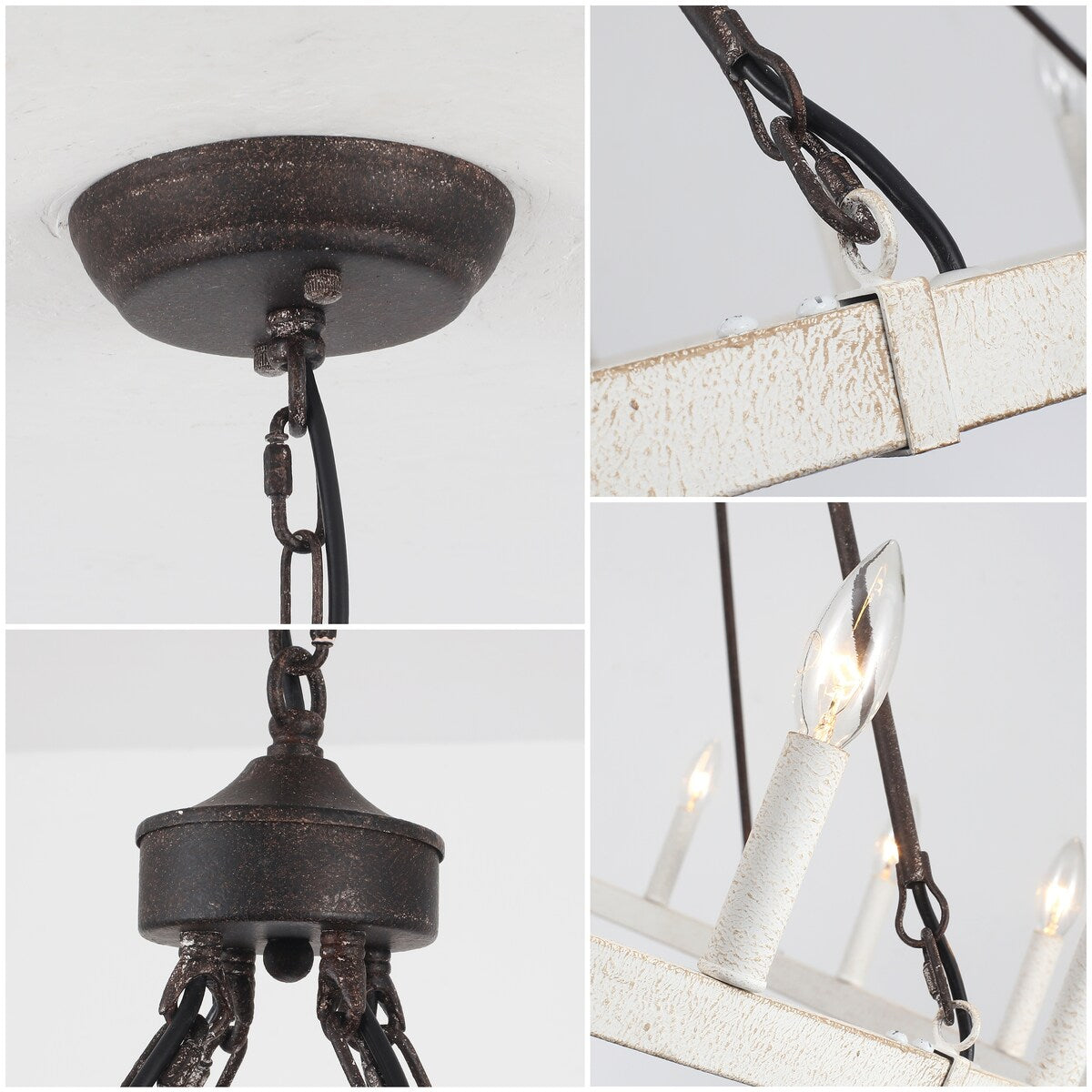 16-Light Farmhouse 47.24In Wagon Wheel Chandelier, Industrial Chandelier for Living Room Kitchen Island Dining Foyer