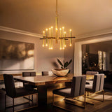 16-Light Modern Industrial Large Sputnik Up/ Down Candle Chandelier for Living/ Dining Room