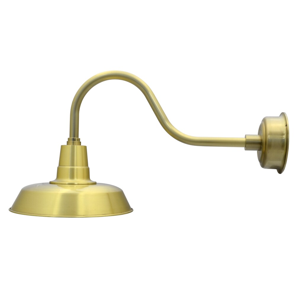 16" Oldage LED Barn Light with Contemporary Arm in Solid Brass