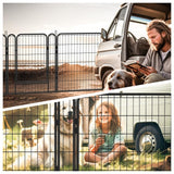16 Panels Heavy Duty Metal Playpen with door,31.7"H Dog Fence Pet Exercise Pen for Outdoor