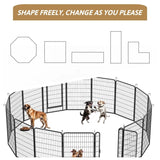 16 Panels Heavy Duty Metal Playpen with door,39.37"H Dog Fence Pet Exercise Pen for Outdoor