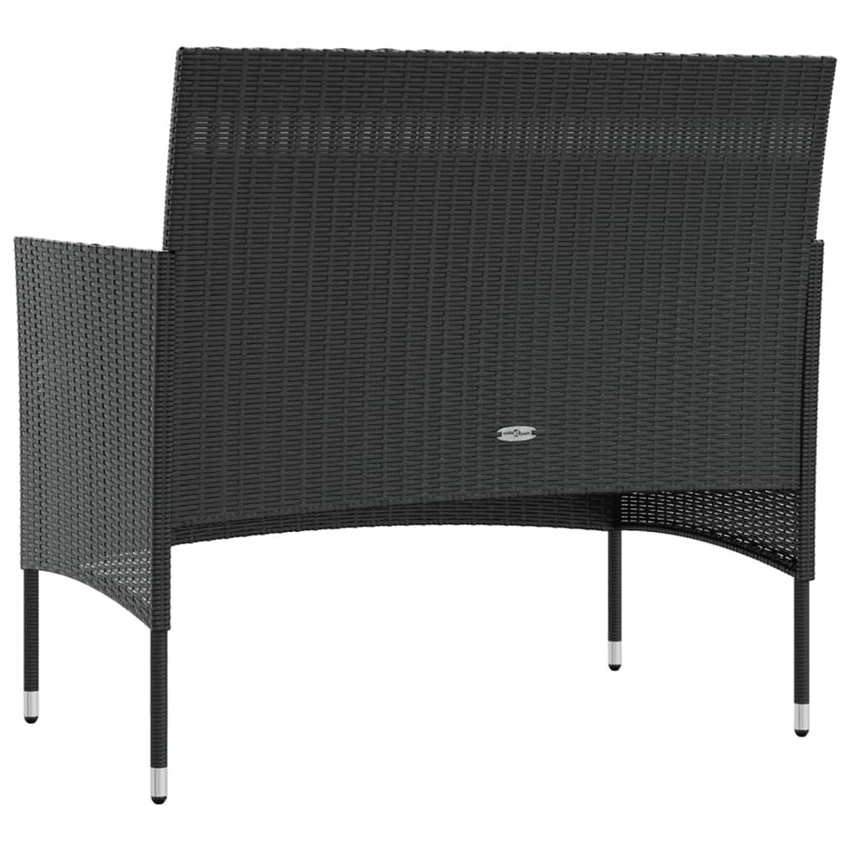 16 Piece Patio Lounge Set with Cushions Coffee Table Poly Rattan Black