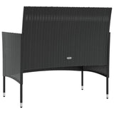 16 Piece Patio Lounge Set with Cushions Coffee Table Poly Rattan Black