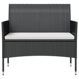 16 Piece Patio Lounge Set with Cushions Coffee Table Poly Rattan Black