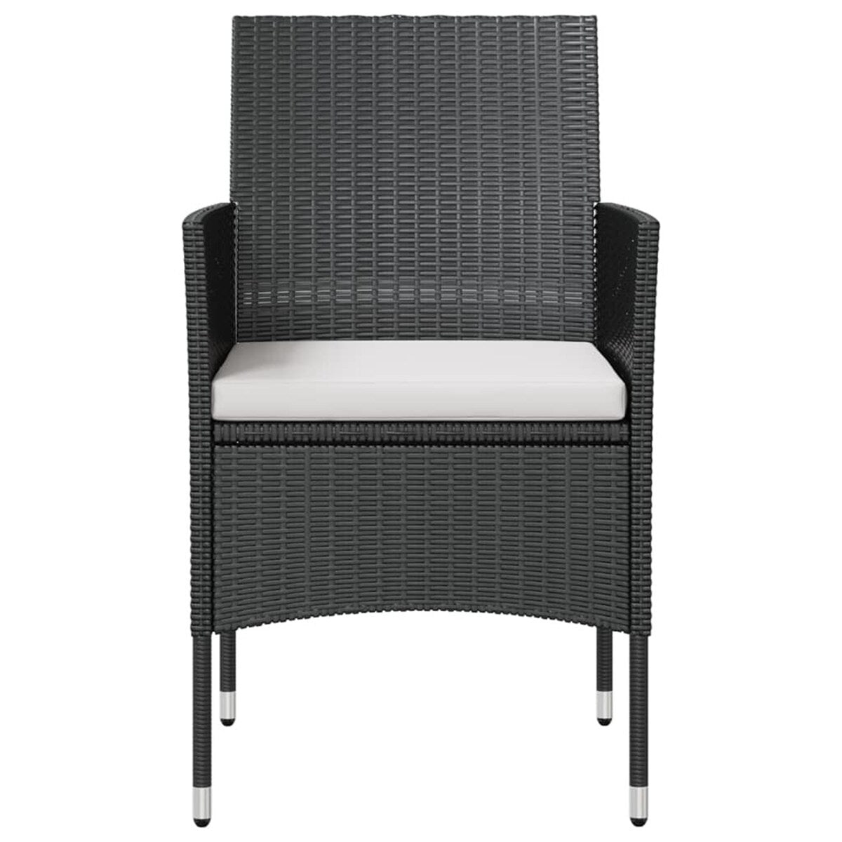 16 Piece Patio Lounge Set with Cushions Coffee Table Poly Rattan Black