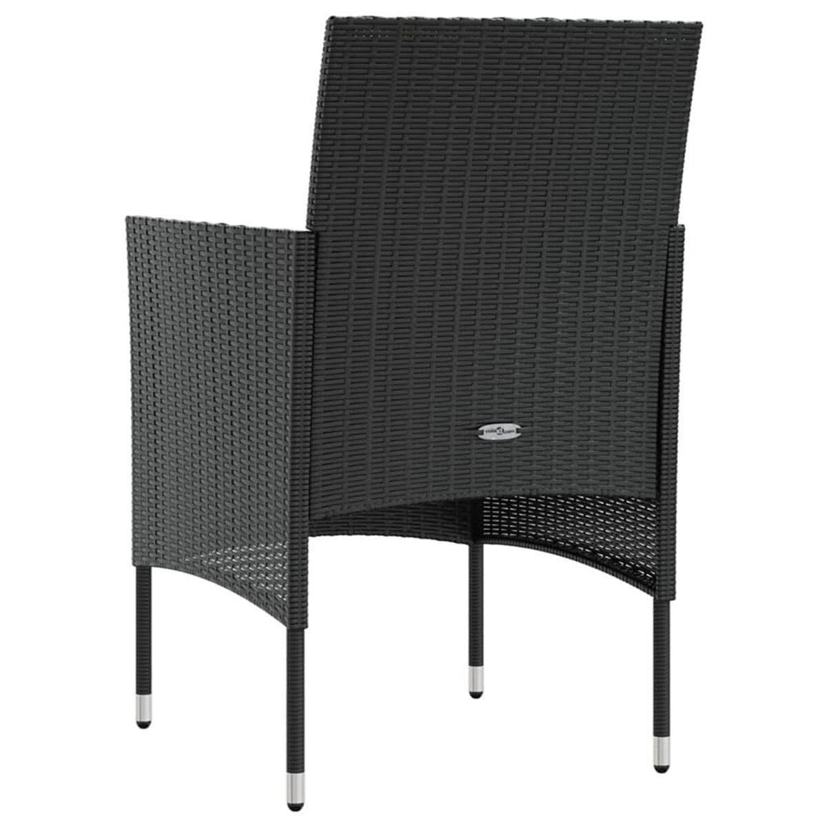 16 Piece Patio Lounge Set with Cushions Coffee Table Poly Rattan Black