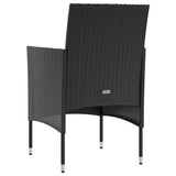 16 Piece Patio Lounge Set with Cushions Coffee Table Poly Rattan Black