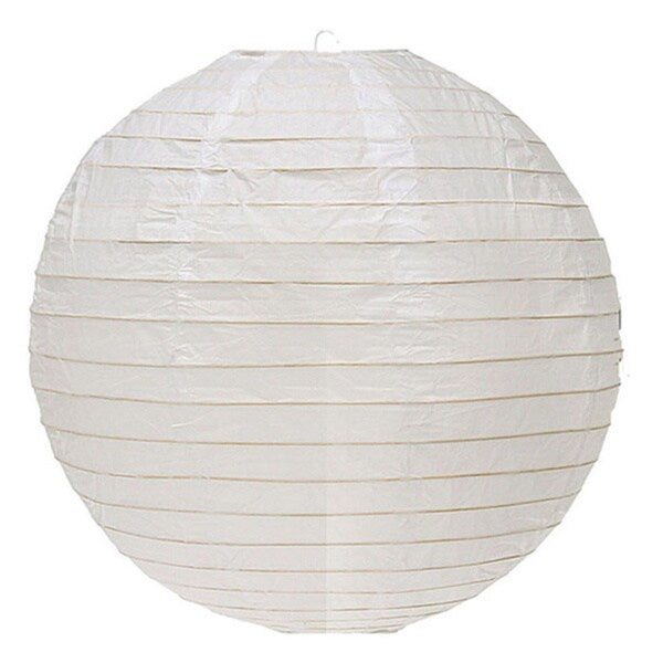 16-inch White Round Paper Lantern - (10 Pack)