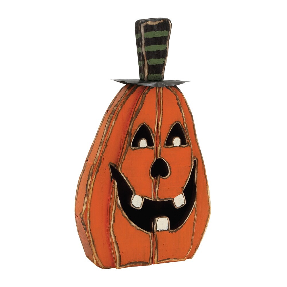 16-inch Metal Decorative Pumpkin Face