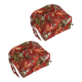 16-inch Rounded Back Tufted Indoor/ Outdoor Chair Cushions (Set of 4) - 16"