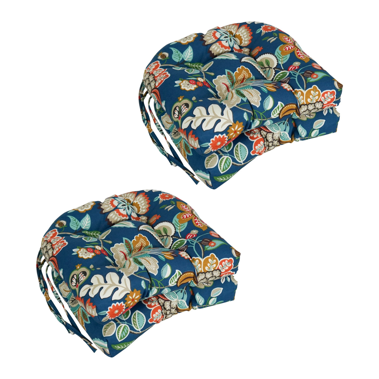 16-inch Rounded Back Tufted Indoor/ Outdoor Chair Cushions (Set of 4) - 16"