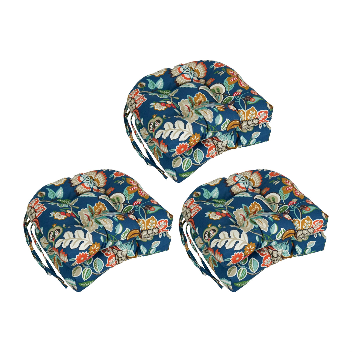 16-inch Rounded Back Tufted Indoor/ Outdoor Chair Cushions (Set of 6)