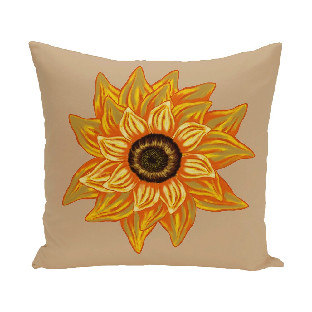 16 x 16-inch el girasol feliz Floral Print Outdoor Pillow