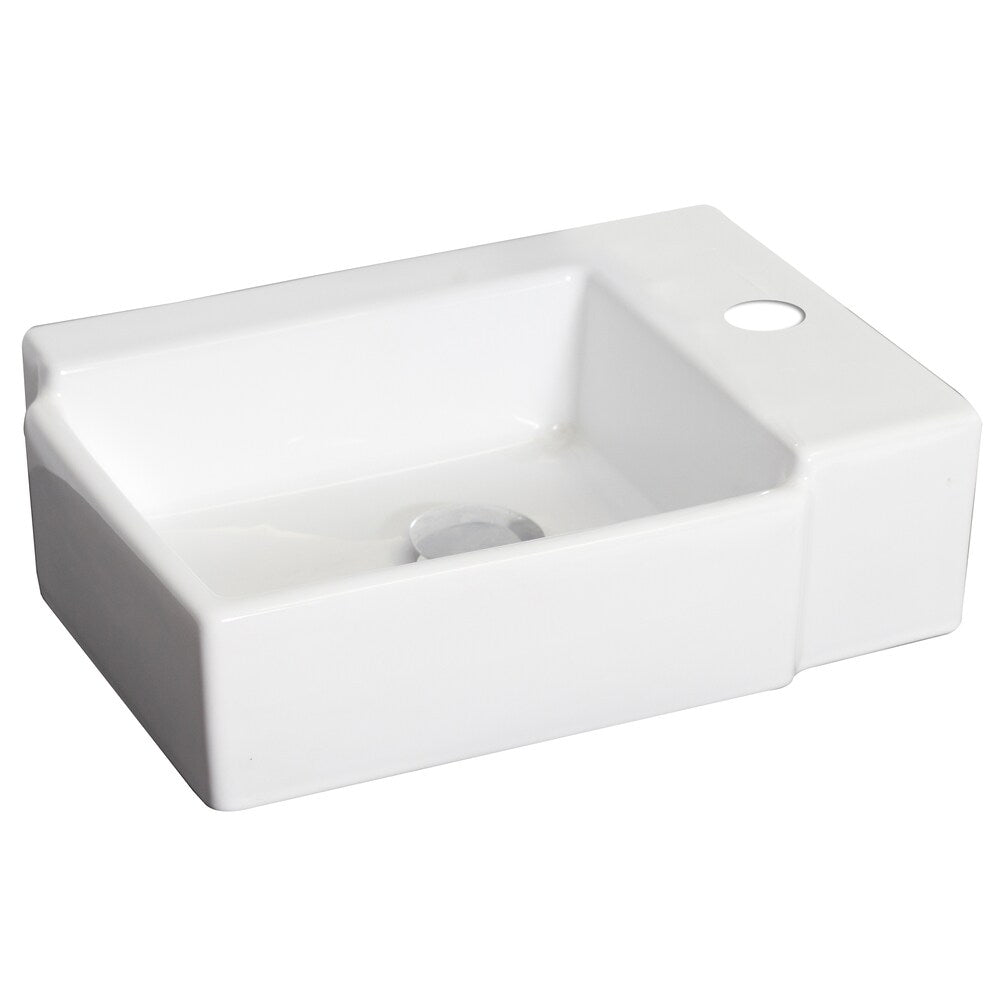 16.25-in. W x 12-in. D Rectangle Vessel Set In White Color With Single Hole CUPC Faucet