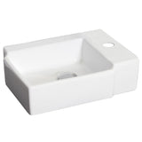 16.25-in. W x 12-in. D Rectangle Vessel Set In White Color With Single Hole CUPC Faucet