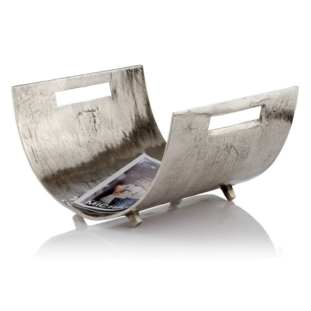 16.5" x 17" x 10" Raw Silver - Magazine Basket - 10 x 16.5 x 17
