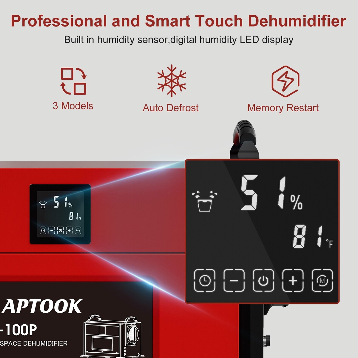 160 Pint Commercial Dehumidifier with Drain Hose and 24 H Timer