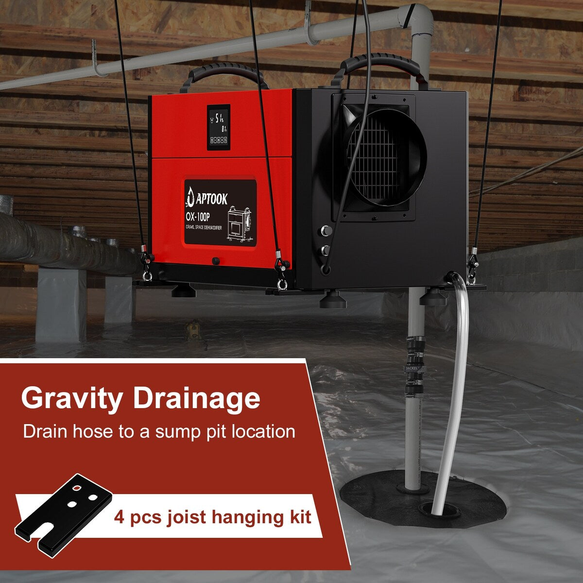 160 Pint Commercial Dehumidifier with Drain Hose and 24 H Timer