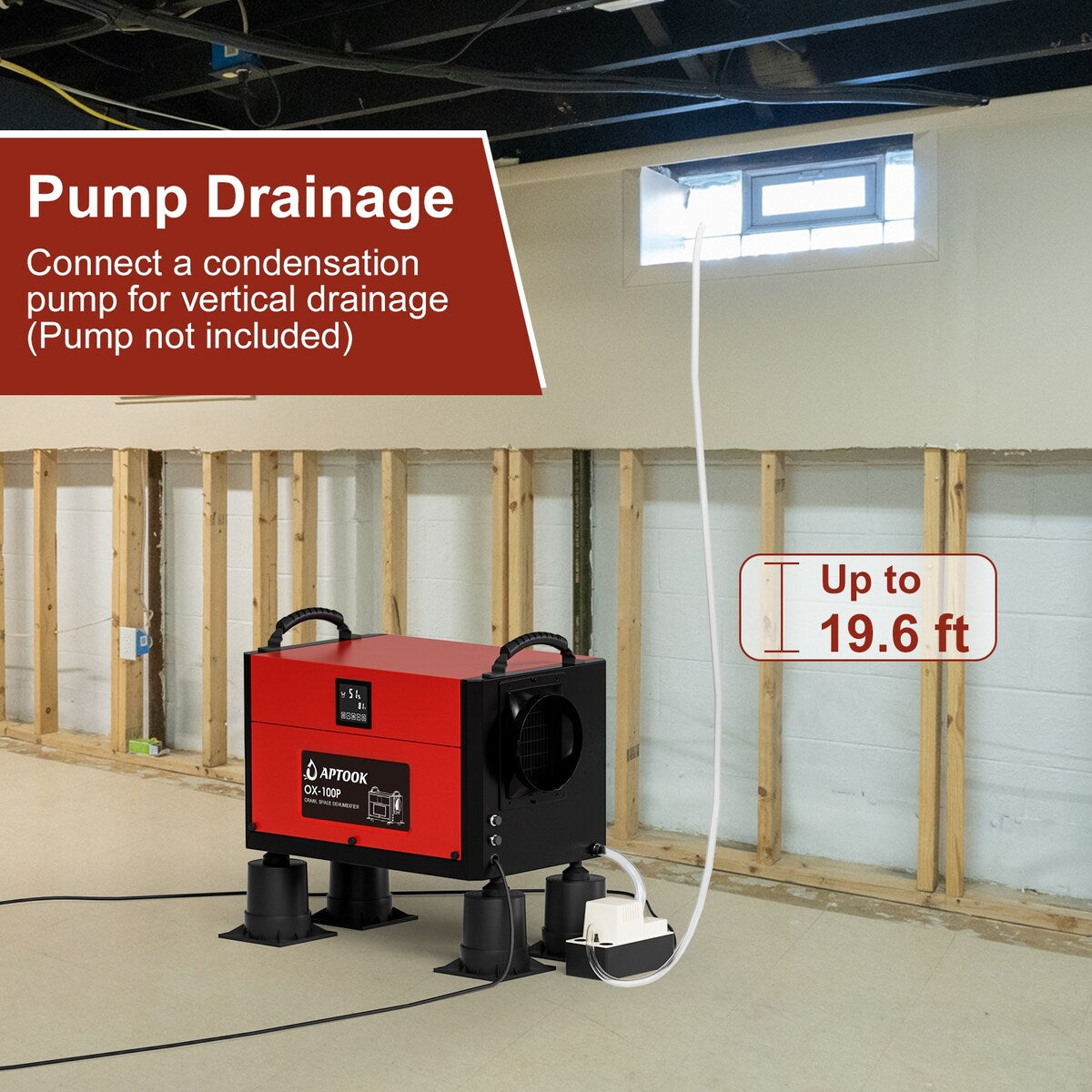 160 Pint Commercial Dehumidifier with Drain Hose and 24 H Timer