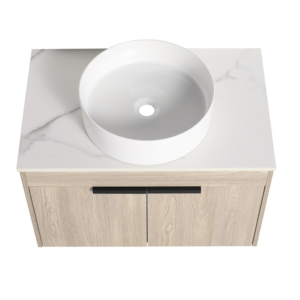 1684GLR White Oak 30 In. Floating Bathroom Vanity with Sink